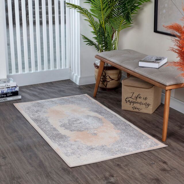 Livabliss Lustro-Vintage Beige Grey Off-White Traditional Boho Living Dining Bedroom Rug - Size: 200 cm x 275 cm - image 1