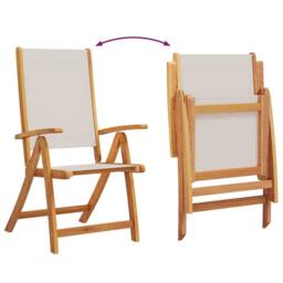 Berkfield Home 7 Piece Garden Dining Set Solid Wood Acacia & Textilene in Brown - thumbnail 5