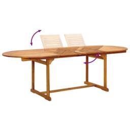 Berkfield Home 7 Piece Garden Dining Set Solid Wood Acacia & Textilene in Brown - thumbnail 6