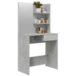 Berkfield Home Modern Dressing Table with Mirror Concrete Grey 74.5x40x141 cm - thumbnail 4