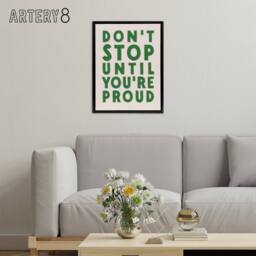 "Artery8 Don't Stop Until You Are Proud Simple Motivational Framed Canvas Art in Beige - Size: W12"" x H16""" - thumbnail 3
