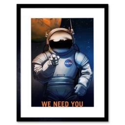 Artery8 NASA Science Mars Exploration We Need You Astronaut Poster Space Travel Job Advert Framed Wall Art Print Picture 12X16 inch - thumbnail 1