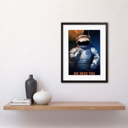 Artery8 NASA Science Mars Exploration We Need You Astronaut Poster Space Travel Job Advert Framed Wall Art Print Picture 12X16 inch - thumbnail 2