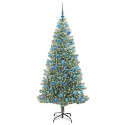 Berkfield Home Artificial Christmas Tree Snow Flocked with LED Light 180 cm in Green - thumbnail 3
