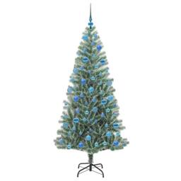 Berkfield Home Artificial Christmas Tree Snow Flocked with LED Light 180 cm in Green - thumbnail 4