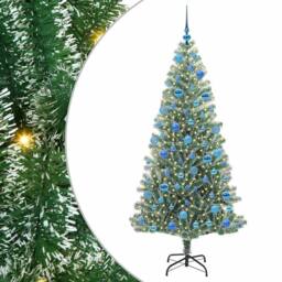 Berkfield Home Artificial Christmas Tree Snow Flocked with LED Light 180 cm in Green - thumbnail 2