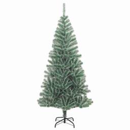 Berkfield Home Artificial Christmas Tree Snow Flocked with LED Light 180 cm in Green - thumbnail 5