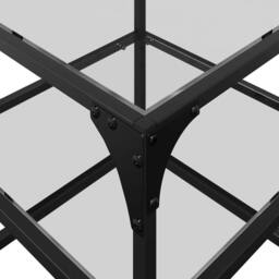 Berkfield Home Coffee Tables with Transparent Glass Top 2 pcs 40x40x45 cm Steel - Size: 40 x 40 x 45 cm - thumbnail 9