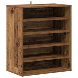 Berkfield Home Shoe Cabinet Old Wood 60x35x70 cm Engineered Wood in Brown - Size: 60 x 35 x 70 cm
