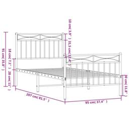 Berkfield Home Metal Bed Frame with Headboard & Footboard Black 90x200 cm - thumbnail 9