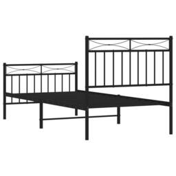 Berkfield Home Metal Bed Frame with Headboard & Footboard Black 90x200 cm - thumbnail 7