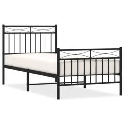 Berkfield Home Metal Bed Frame with Headboard & Footboard Black 90x200 cm - thumbnail 3