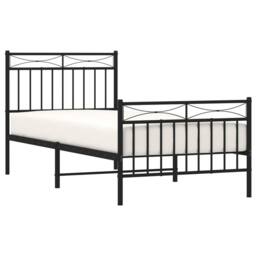 Berkfield Home Metal Bed Frame with Headboard & Footboard Black 90x200 cm - thumbnail 1