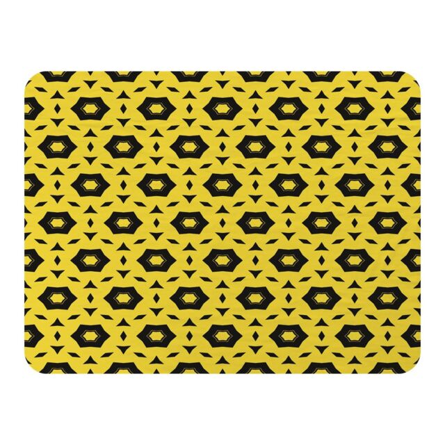 Benjamin Tate Design Yellow & Black Geometric Pattern Blanket in Natural - Size: 120 cm x 150 cm - image 1