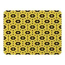 Benjamin Tate Design Yellow & Black Geometric Pattern Blanket in Natural - Size: 120 cm x 150 cm - thumbnail 1