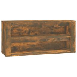 Berkfield Home Shoe Rack Smoked Oak 100x35x45 cm Engineered Wood in Brown - Size: 100 x 35 x 45 cm - thumbnail 2