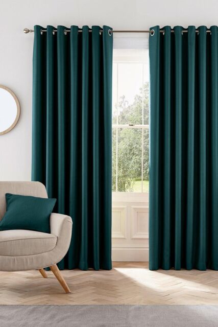 Helena Springfield 'Eden' Woven Lined Curtains in Blue - Size: 228 cm width x 183 cm drop - image 1