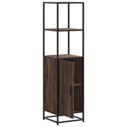 Berkfield Home Highboard Brown Oak 35.5x35x139 cm Engineered Wood & Metal - thumbnail 5