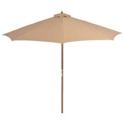 Berkfield Home Outdoor Parasol with Wooden Pole 300 cm Taupe in Beige