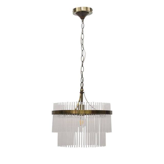 First Choice Lighting Georgia - Antique Brass with Glass Rods Ceiling Pendant Light in Bronze - image 1