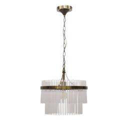 First Choice Lighting Georgia - Antique Brass with Glass Rods Ceiling Pendant Light in Bronze - thumbnail 1