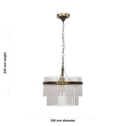 First Choice Lighting Georgia - Antique Brass with Glass Rods Ceiling Pendant Light in Bronze - thumbnail 6