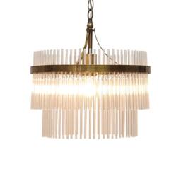 First Choice Lighting Georgia - Antique Brass with Glass Rods Ceiling Pendant Light in Bronze - thumbnail 2