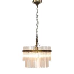 First Choice Lighting Georgia - Antique Brass with Glass Rods Ceiling Pendant Light in Bronze - thumbnail 3