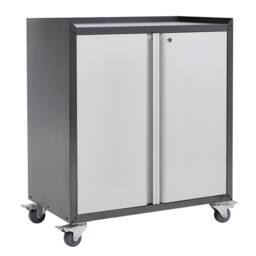 KORVIXA Mobile Metal Filing File Cabinet Storage Cupboard 2 in Grey - Size: 100 cm x 100 cm - thumbnail 1