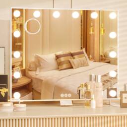 Dprodo 14 LED Bulbs Vanity Mirror with Lights in White - Size: 1 Pack