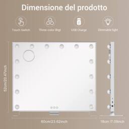 Dprodo 14 LED Bulbs Vanity Mirror with Lights in White - Size: 1 Pack - thumbnail 4