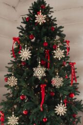 Neel Blue Wooden Snowflake Ornaments - Pack of 24 in Light Beige - thumbnail 6