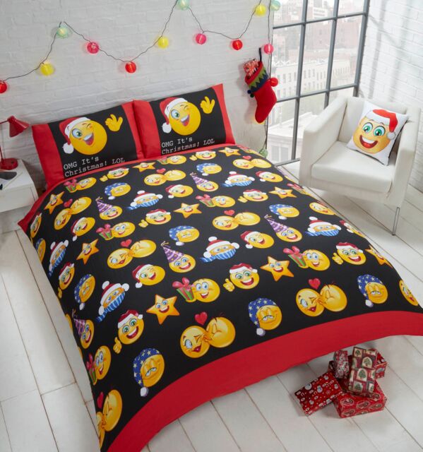 Rapport Home Christmas Icons Duvet Cover Set with Pillowcase in Black - Size: King - image 1
