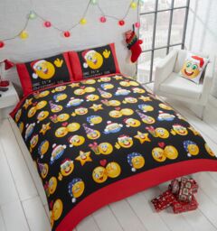 Rapport Home Christmas Icons Duvet Cover Set with Pillowcase in Black - Size: King - thumbnail 1