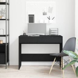 Berkfield Home Desk Black Oak 101x50x76.5 cm Engineered Wood - thumbnail 3