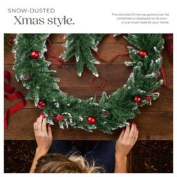 tectake Christmas Garland - Artificial, With Baubles, Pine Cones & Berries - thumbnail 7