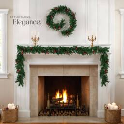 tectake Christmas Garland - Artificial, With Baubles, Pine Cones & Berries - thumbnail 8