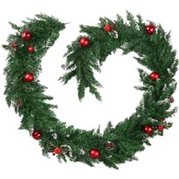 tectake Christmas Garland - Artificial, With Baubles, Pine Cones & Berries