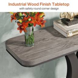 VOGREX 100 cm Industrial Console Table, Narrow Entryway Foyer Table in Grey - thumbnail 5