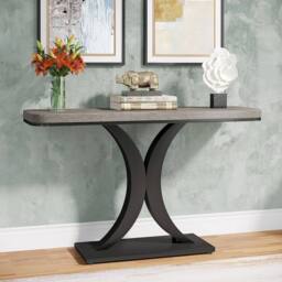VOGREX 100 cm Industrial Console Table, Narrow Entryway Foyer Table in Grey - thumbnail 2