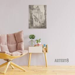"Artery8 Joseph Pennell New York Stock Exchange Cityscape Canvas Wall Art Print in Grey - Size: W12"" x H16""" - thumbnail 3