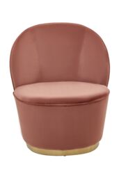 Orsina Luxurious Dusty Pink Velvet Gold Base Chair, Modern Armless Chair For Livingroom, Wooden Chair For Bedroom - thumbnail 2