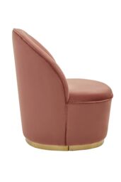 Orsina Luxurious Dusty Pink Velvet Gold Base Chair, Modern Armless Chair For Livingroom, Wooden Chair For Bedroom - thumbnail 3
