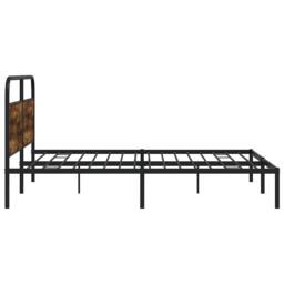 Berkfield Home Metal Bed Frame without Mattress Smoked Oak 183x213 cm in Brown - thumbnail 6