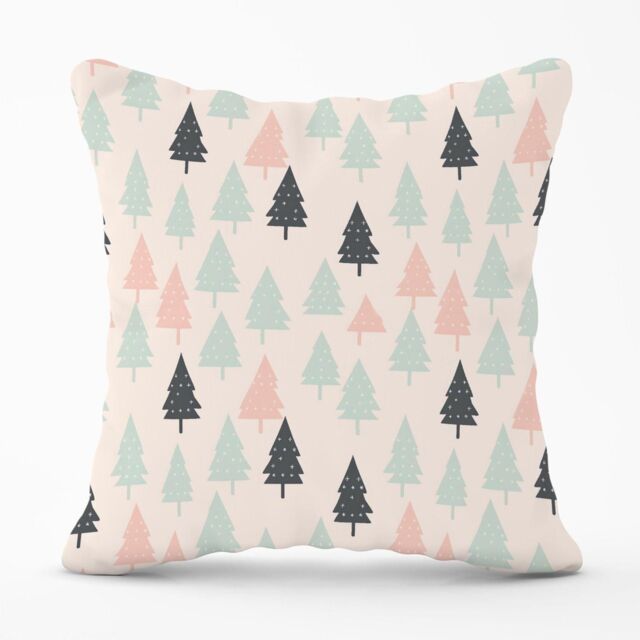 Warren Reed - Designer Christmas Tree Silhouette Pattern Outdoor Cushion in Green - Size: 60 cm x 60 cm - image 1