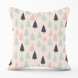 Warren Reed - Designer Christmas Tree Silhouette Pattern Outdoor Cushion in Green - Size: 60 cm x 60 cm - thumbnail 1