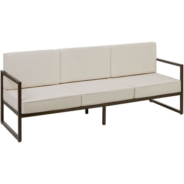 tectake Garden Furniture Comosa - for 3 people, XXL padding, 1 sofa in Brown - Size: 3 Seater - image 1