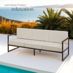 tectake Garden Furniture Comosa - for 3 people, XXL padding, 1 sofa in Brown - Size: 3 Seater - thumbnail 8