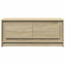 Berkfield Home Coffee Table with LED Lights Sonoma Oak Engineered Wood in Brown - thumbnail 6