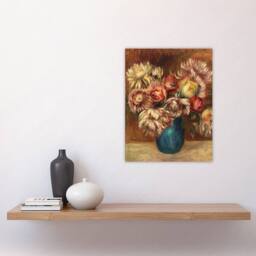 "Artery8 Flowers in a Green Vase Renoir Vintage Wall Art Print Poster in Pink - Size: W12"" x H16""" - thumbnail 4